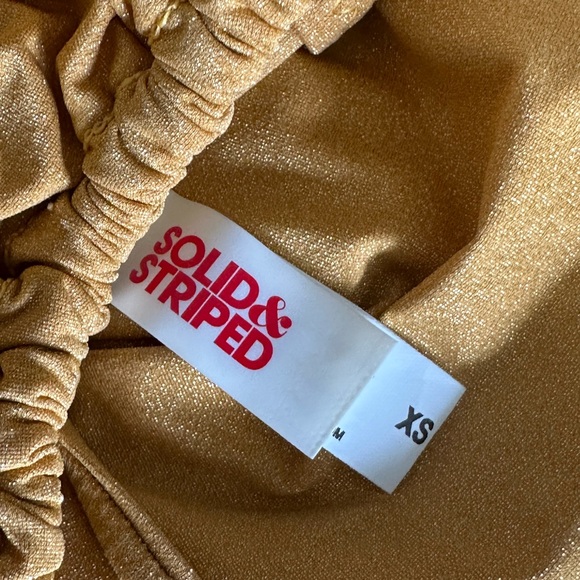 Solid & Striped The Paula One Piece Gold NWOT XS Ruched Swimsuit Swim New no tag - Picture 12 of 14